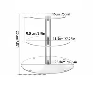 1pack 3/4/5 Tier Acrylic Round Cupcake Stand Clear Birthday Cupcake Stand Holder Dessert Display for Wedding Birthday Christmas