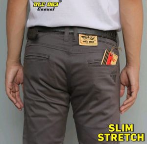 Celana Kanvas Slimfit Brand DLC 063 Casual / Celana Panjang Pria Slim Fit Streath Mulur / Bahan Kanvas Tebal Halus Lembut Berkualitas Premium BUKAN CHINOS
