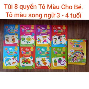 Combo túi 8 cuốn bé tô màu  3-4tuổi