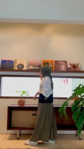 Rok Polos Mayung Basic May Skirt Muslimah Panjang Kerja Kantor Kuliah OOTD Kasual Simpel Muslim Style
