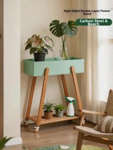 Freestanding Indoor Plant Stand Moveable Display Shelf