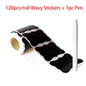 Black Waterproof Reusable Label Stickers With White Chalk For Mason Jars Craft Room Storage Spaces Glass BottlesOrganization