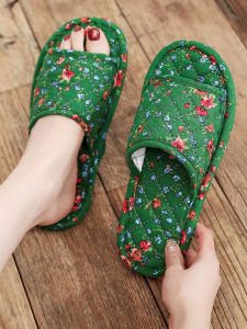 Indoor Home Cotton Linen Bottom Slippers Soft Sole Noiseless Machine Washable Comfortable Flat Bottom Slippers for Men And Women