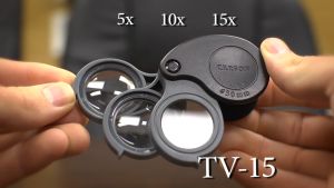 Kính lúp cầm tay bỏ túi Carson Triview TV-15 (5x / 10x / 15x) - Hãng Carson Mỹ