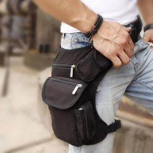 Canvas Leg Bag Mens Multi-Functional Leg Bag Outdoor Casual Fitness Motorcycle Waist Bag Cycling Travel Stylish Waist and Leg Bag Leg Bag