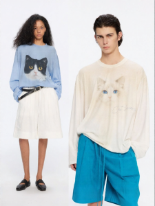 ULD | Vintage Cat Print Boyfriend Tshirt