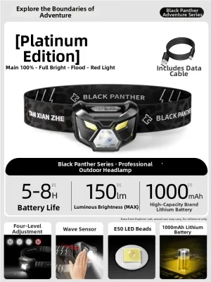 TanXianZhe | Expedition 2026 New Headlamp High Brightness Rechargeable Ultra Bright Fishing Special Headwear Super Long Battery Life Outdoor Climbing