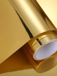 KEERMAN | Self-adhesive Gold Metal Mirror Effect Wallpaper