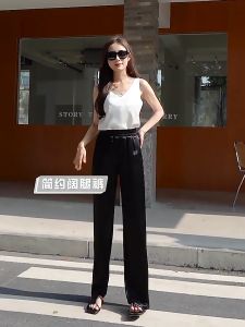 (Stock in KL-149) Womens Satin Pants High Waist Silky Light Silk Chiffon Seluar Wide Leg Pants