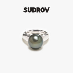 Womens 925 Silver Black Pearl Ring