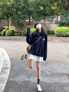 Pure Color Lace Trim Cake A-Line Mini Skirt Womens Spring Ballet High Waist White Short Skirt with Lining Korean Style Commute