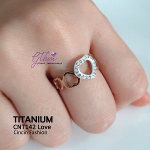 Cincin Titanium Wanita Love Mata Model Kasual Anti Karat Bisa doipakai sehari-hari cnt142