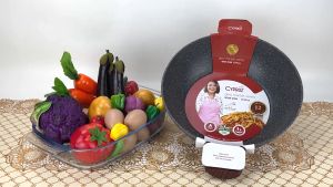 CYPRUZ wok  marble 30cm induksi / wajan penggorengan anti lengket KI-0645