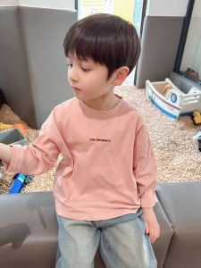Trendy Letter Print Long Sleeve Base Shirt for Boys Autumn Winter New Style Childrens Clothing Simple Match All-Match Bottom Shirt