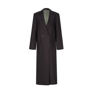 Peaked Lapel H-Shape Long Spring Wool Suit Coat