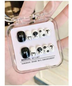 Handmade Wearable Nail Art 2023 New Pachat Dog Sanrio Finished Nail Tips Children Adults Coal Ball Nail Stickers Beauty Tools