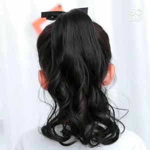 Childrens Ponytail Wig Curly Hair Extensions Ponytail Drawstring Hairpiece Adult Available 38cm