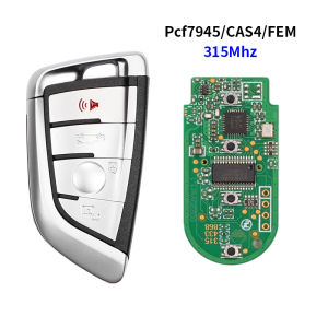 3/4 Button Smart Remote Car Key with PCF7945 ID49 Chip 315/433/868MHz For BMW CAS4 FEM BDC F30 F10 F15 F48 HU92 Uncut Blade