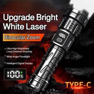 Đèn Pin Sạc USB Siêu Sáng Có Màn Hình Kỹ Thuật Số Có Thể Phóng To Tuổi Thọ Cao Chống Rơi Chống Nước Dùng Cho Cắm Trại Ngoài Trời