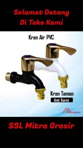 Kran Tembok PVC Warna 1/2 Taman Kepala Kuning Heavy Duty Drat Kuningan Kran Air Plastik Hitam Putih