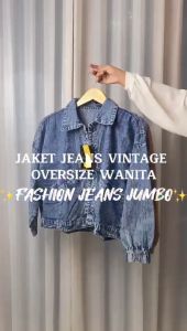 Jaket Jeans Vintage Oversize Wanita
