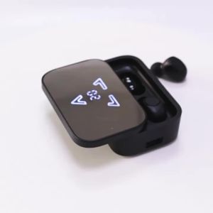 หูฟังไร้สาย ชุดหูฟังบลูทูธ นำร่อง Black Earbuds Long Standby Original High Quality M48 Sliding Cover Bluetooth Headset High Battery High-definition Mirror Digital Display M49 Wireless Headset Sports Running Exercise Music Headphones in-Ear Headphones