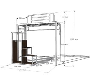 Loft bed customize singapore for helper room /bomb shelter /store room/utility
