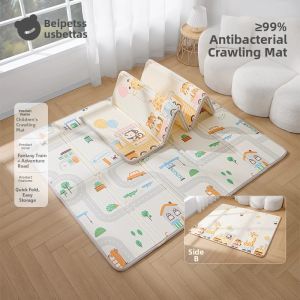 Usbettas | Non-Toxic Foldable Thick Baby Crawling Mat for Infants 3 Months to Toddlers 6 Years Old Portable Playmat with Safety Certified Material for Home and Travel Use