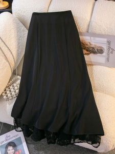 Elegant High Waist Fish Tail Skirt Half Body Mesh Splicing Womens Spring 2025 New Style Slimming Butt Covering Skirt