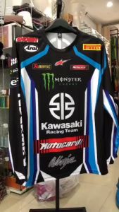 เสื้อกีฬาแขนยาวลาย KAWASAKI RACING TEAM V.2 ใส่สบายไม่ร้อนทั้งชายและหญิงมีทั้งหมด5เฉดสีมีไซส์S-2XL ผลิตโรงงานไทย