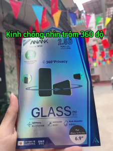 Kính cường lực ANANK 2.5D 360 PRIVACY Chống nhìn trộm 4 chiều cho iPhone 17 Pro Max / 17 Air / 16 Pro Max 15 Plus 14 13 12