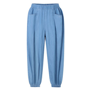 Antibacterial Childrens Denim Jeans Summer New Style ANNIL Girls Clothing Sun Protection AG526671 Medium Elastic Waist Long Pants