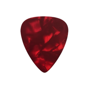 ปิ๊กกีตาร์ Celluloid สีแดงมุก | 10 ชิ้น | 0.46 / 0.71 / 1.0 มม. | เขียน-พิมพ์-เลเซอร์ได้