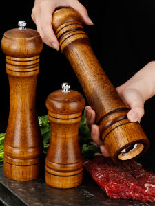 Vintage Wooden Salt And Pepper Grinders Adjustable Manual Spice Mill Ceramic Core Kitchen Cooking Seasoning Barbecue Accessories