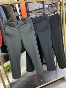 กางเกงลำลองทรงตรงผู้ชายเอวกลางทรงหลวม 4 มิติ ทรงเข้ารูป ดีไซน์ใหม่ ฤดูใบไม้ร่วง กางเกงขายาวทรงตรงสำหรับธุรกิจและเดินทางแบบลำลอง