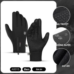 Găng Tay Mùa Đông Chống Thấm Nước Để Đạp Xe Chạy Bộ Lái Xe Đi Bộ Đường Dài - Găng Tay Thể Thao Ngón Tay Đầy Đủ Tương Thích Với Màn Hình Cảm Ứng Giữ Ấm Vừa Vặn Phổ Quát