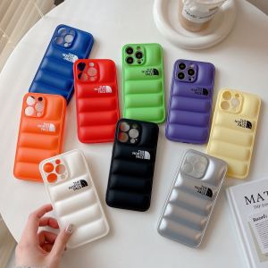 Trendy Brand North Face down Jacket Compatible with Apple iPhone 15 pro Max Full Cover Anti-Fall Soft Silicone High-End Feel X/XR Personalized