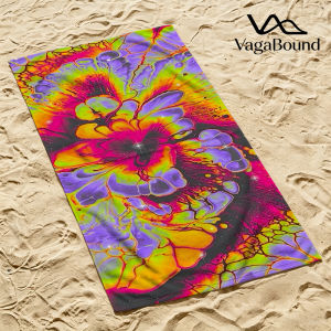 Neon Fluid Bloom Luxury Beach Towels Crafted from Combed Cotton Plush and Absorbent Beach Towel or Pool Towels