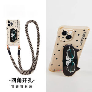 Cat Sunglasses Holder Handheld Rope Silicone Phone Case for Honor 200 pro 100 90GT 80Pro Womens Style X50i X40 Anti-Fall 60se