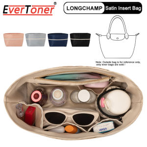 Evertoner Túi đựng ví chèn cho túi Longchamp bên trong Le pliage Túi xách cột đầu hình há cảo lót nhẹ lưu trữ túi hoàn thiện túi bên trong