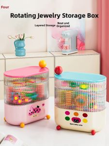 Rotatable Large Capacity Childrens Hair Accessories Storage Box