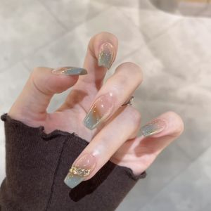 MONLEYTA | Nhựa móng tay thủ công Pure Handmade mùa xuân hè dài vừa phải hoàn thiện móng tay dán nhãn hiệu MONLEYTA