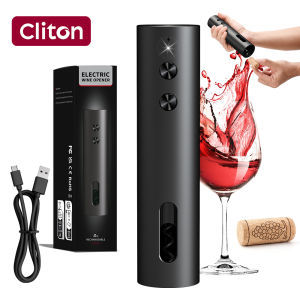 cliton | Classical Cliton One-touch USB-C Cordless Automatic Electric Wine Corkscrew Electeic Wine Opener Set for Gift