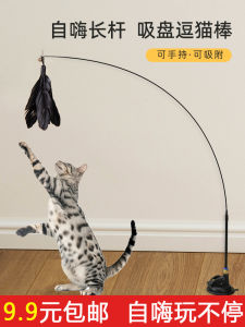 Automatic Cat Toy Long Pole Feather Bell Cat Teaser Toy for Boredom Relief Interactive Cat Toy Durable for Young Cats