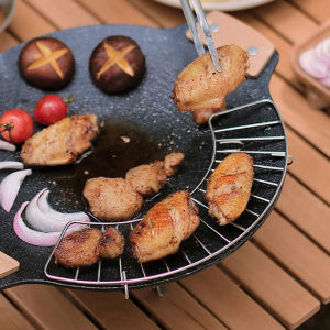Outdoor Baking Plate Stainless Steel Steaming Rack Stand Portable Cooking Rack for Camping Heat Insulation Outdoor Grill Mesh