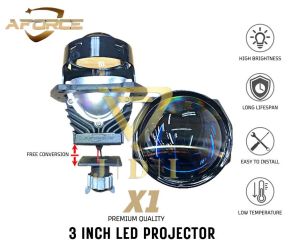 AFORCE X1 3INCH LED Car Projector / Headlamp Projector 45W / 55W ( BULE FILM) 1 PAIR CAR PROJECTOR HEAD LAMP PROJECTOR CAR LED PROJECTOR