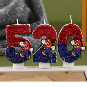Super Mario Party Candles Number 0-9 Kids Birthday Party Cake Decoration Supplies Cute Cartoon Mario Party Accessories Supplies