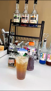 DIY Cocktail Kit -Grape High Ball Cocktail Set | Home Bartender Pack w/ Whisky Grape Drink & Sprite Cups & Straw