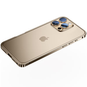 เคสโทรศัพท์กรอบโลหะบางพิเศษสำหรับ iPhone 16 15 Plus 14 13 12 Pro Max พร้อมเคสป้องกันเลนส์กล้อง