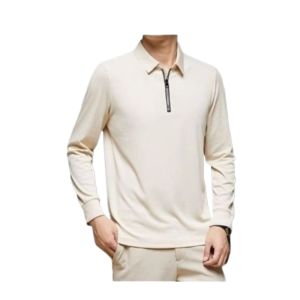 Dralon High-End Half Zipper Men Long Sleeves Polo Shirt 2024 Spring Fall Lapels Tops Bottoming Shirt T-Shirt Men